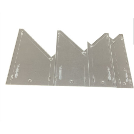 KIT REGUAS GABARITO CANTO MITRADO 4 PECAS ID: 1129