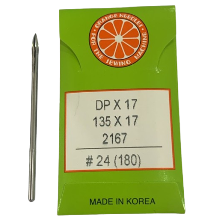 AGULHA ORANGE PARA TRAVETE(LONGA), TRANSPORTE TRIPLO, 2 AGULHAS PONTO FIXO(LONGA)