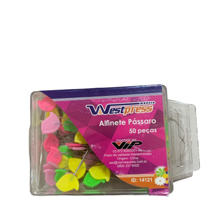 ALFINETE DE METAL CABECA PASSARO 50 UN PR-111